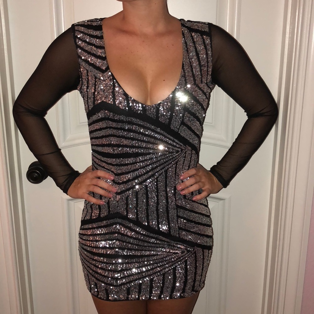 Sexy Black/Silver Party Dress